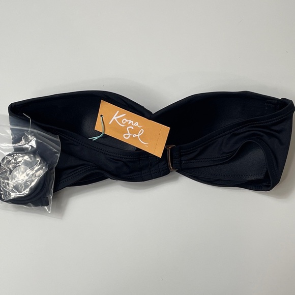 Kona Sol NWT Women’s Molded Bandeau Small (4-6) Black Bikini Top - Picture 4 of 4